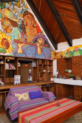 Postel nebo postele na pokoji v ubytování Casa compartida centro histórico