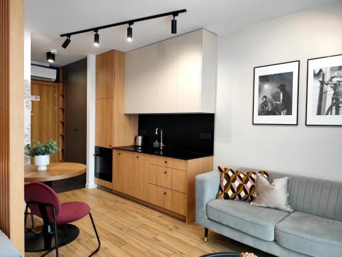Televízia a/alebo spoločenská miestnosť v ubytovaní Easy Rent Apartments - Unia Art Residence 83