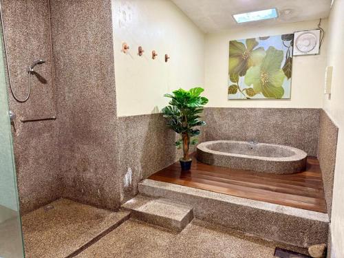 a bathroom with a tub and a potted plant at Ardour Lodge "B" Wing in George Town