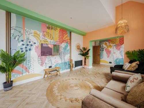 Χώρος καθιστικού στο Enigma Apartments