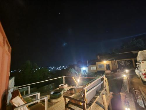 a view of a street at night with lights at EMMY'S HIDE AWAY in Iringa