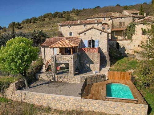 Maison en pierre avec piscine privative pour 8 pers. à Vallon-Pont-d’Arc - FR-1-382-206