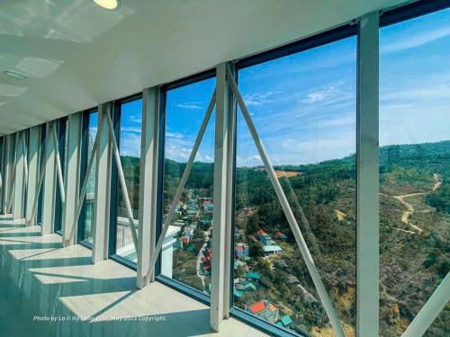 a view from the top of a building with windows at Homestay Dragon Castle Bãi Cháy Hạ Long Quảng Ninh in Ha Long