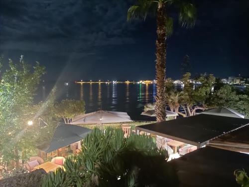 a view of the water at night at Casetta Amati in Nettuno