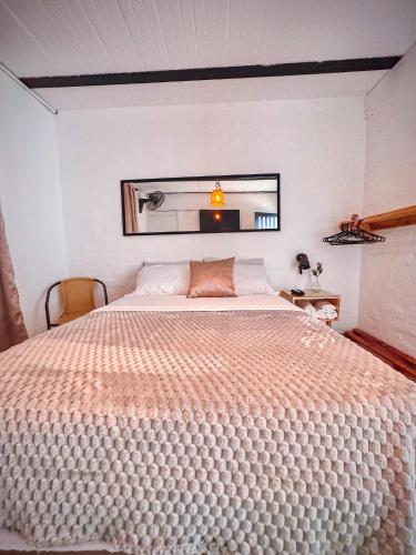 a bedroom with a large bed in a room at Elena Coffee Hostel Lago Calima Darién in Darién