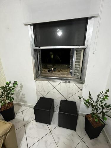 Balkoni atau teres di Apartamento aconchego Lari Léo