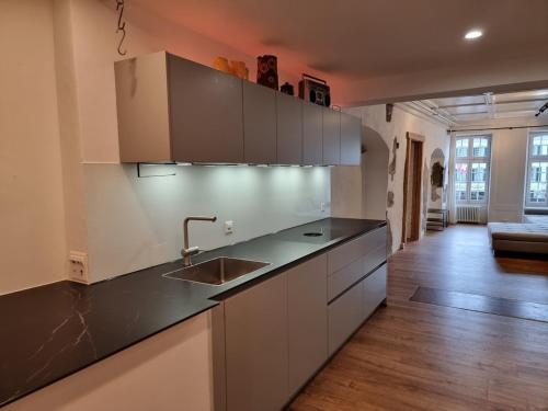 Dapur atau dapur kecil di Loft apartment Thun Rathausplatz 5