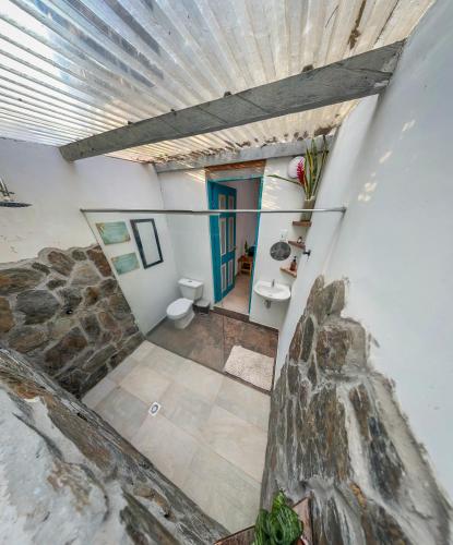 an overhead view of a bathroom in a building at AFRA Reserva Natural in Santa Marta