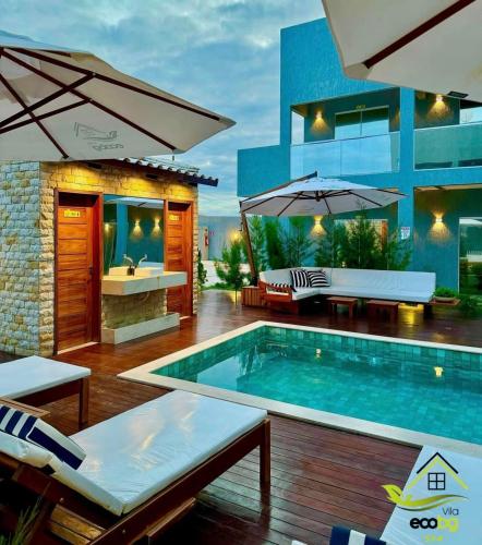 Kolam renang di atau dekat dengan Vila Ecobg Apto - S14
