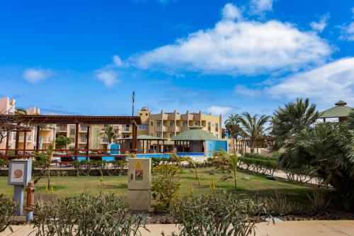 a view of the resort from the beach at Aparthotel Tropical Bounty Beach T3 in Santa Maria