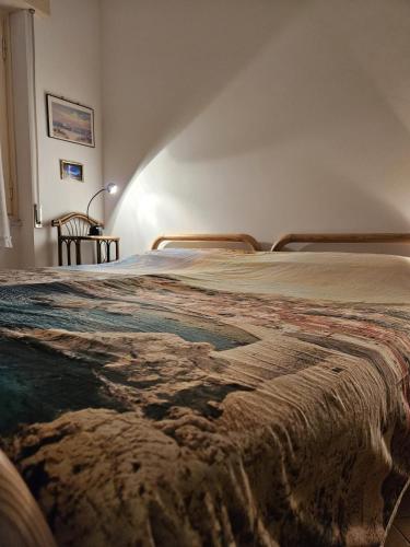 a bedroom with a large bed in a room at La stella sulle terrazze in Zoagli