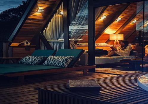 Et opholdsområde på Cabana Alpina Ibitipoca