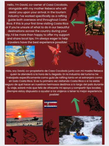 a collage of pictures of the ocean and a flyer at Casa Cocobolo in Tamarindo