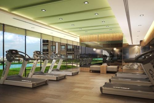 Γυμναστήριο ή/και όργανα γυμναστικής στο New 1-Bedroom Condo for Rent 0 Meters from BTS Wutthakat