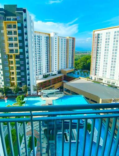 a view from the balcony of a building at 2 Bedrooms Suites at Mesahill Nilai with Mall by D'KAY HOMES, near USIM KLIA in Nilai