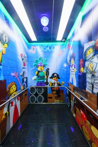 a room with lego characters on the wall at LEGOLAND Korea Resort Hotel in Chuncheon