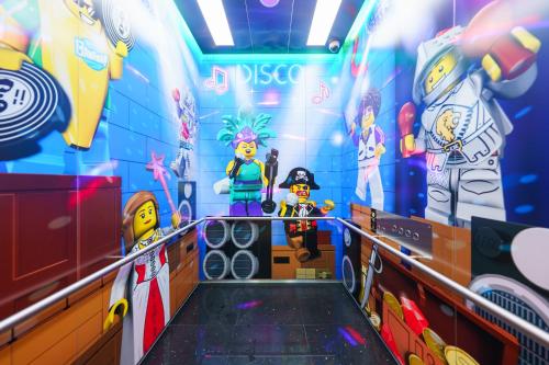 a room with lego characters painted on the wall at LEGOLAND Korea Resort Hotel in Chuncheon