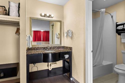 a bathroom with a sink and a toilet at Econo Lodge Inn & Suites Santa Rosa in Santa Rosa