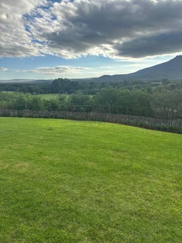 a large green field with a fence in the distance at Little Nyati farmstay in Somerset East