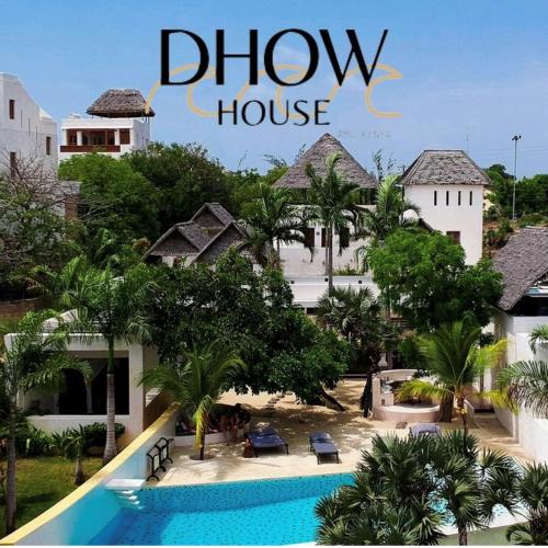 a view of the pool at a show house at Dhow House in Shela