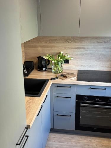 Dapur atau dapur kecil di Comfy Center Apartment