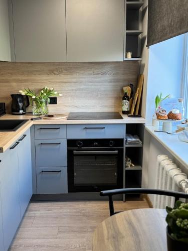 Dapur atau dapur kecil di Comfy Center Apartment