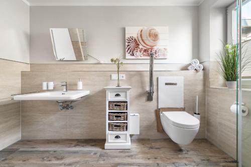 Koupelna v ubytování Ferienwohnung Hafenkino