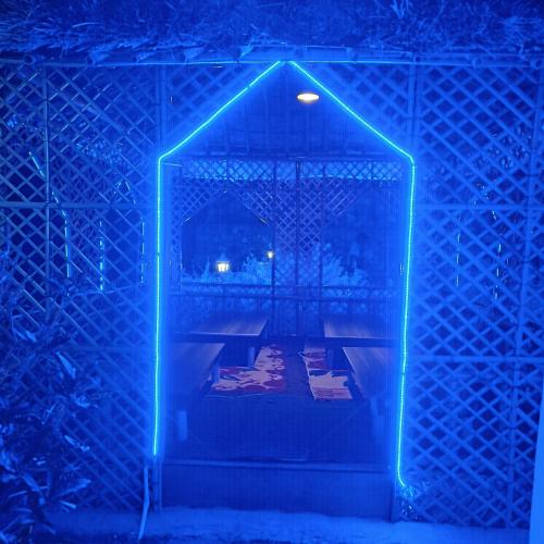 a room with a blue light inside of it at Ratan guest house in Narendranagar