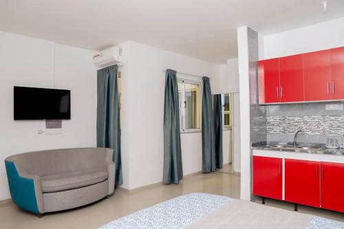 Kuchyň nebo kuchyňský kout v ubytování J Martins ApartHotel