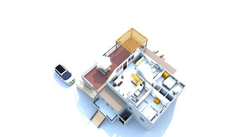 a rendering of a floor plan of a house at Appartement Maufils in Quebec City