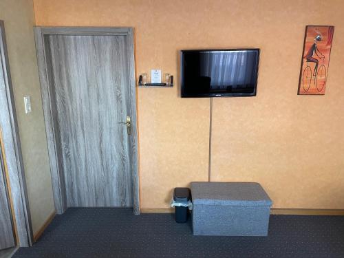 TV a/nebo společenská místnost v ubytování Gasthof Bernburger Point