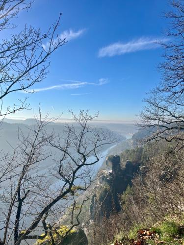 a view of the allegheny river from a hill at Sonnenhof Bad Schandau in Bad Schandau