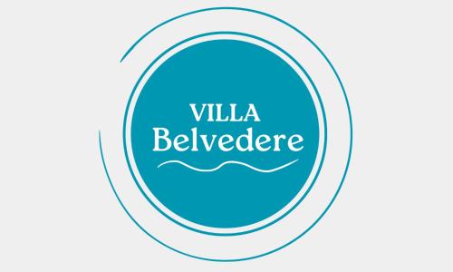 a blue circle with the words villa beehive at VILLA BELVEDERE Seaview Apartments - Relax a due passi dal mare in Anzio