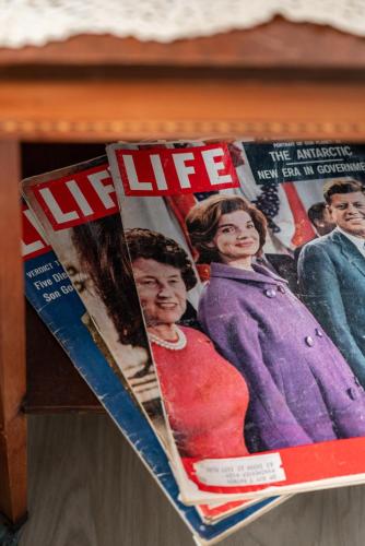 a magazine with the word life on the cover at Glenn Meadow Bed and Breakfast in South Haven