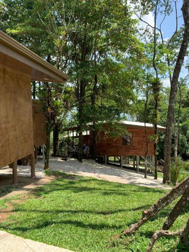a view of the house from the yard at Chato Arenal Lodge in Fortuna