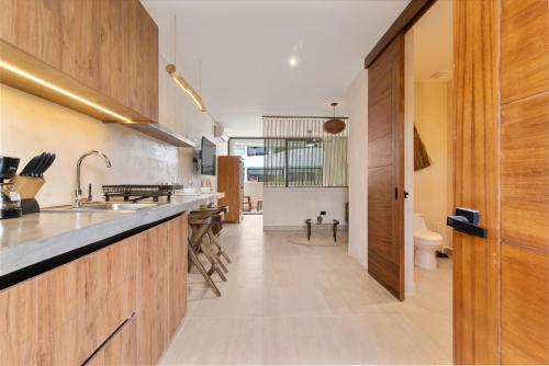 Η κουζίνα ή μικρή κουζίνα στο Guest INN Home - Elements Suites