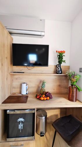 Η κουζίνα ή μικρή κουζίνα στο Willa Jaśmin Domki, Apartamenty, Pokoje nad morzem