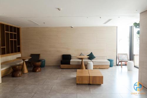 Posezení v ubytování Apec Mandala Cham Bay Mui Ne - Ruby Apartment