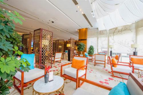 Χώρος καθιστικού στο Ruishi Hotel Dalian
