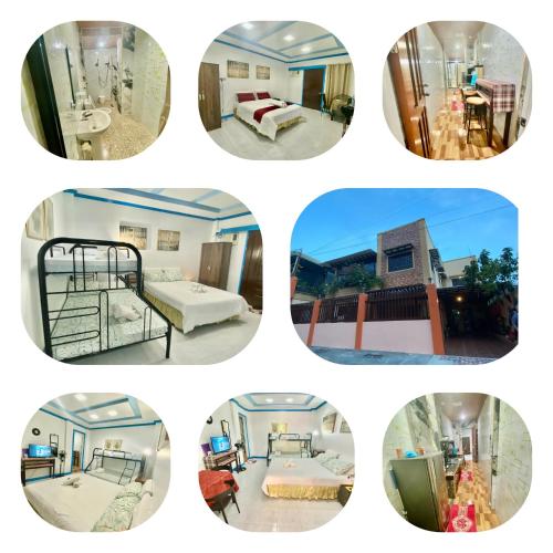 a collage of four pictures of different rooms at Lens Staycation 1-BDR-BR-KTCHN in PANABO in Panabo