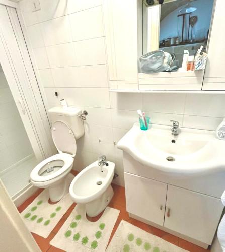 a bathroom with a toilet and a sink at Patanella Wine in Spinazzola
