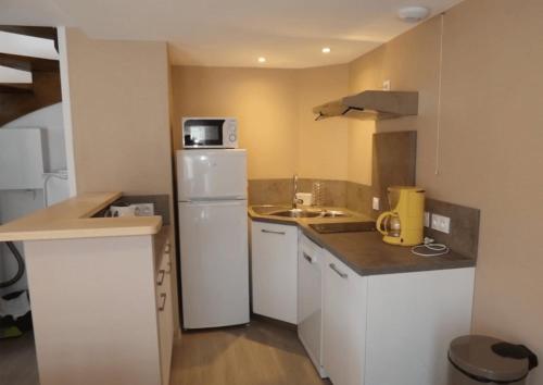 Dapur atau dapur kecil di Gite 5 Vacances en Auvergne Gîte au Puy Mary avec Activités de Plein Air
