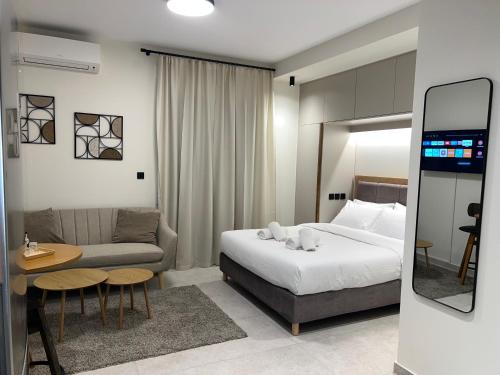 Katil atau katil-katil dalam bilik di POST VIEW Center Luxury Apartments 2