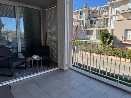 a balcony with a view of a building at Titanium in Izola