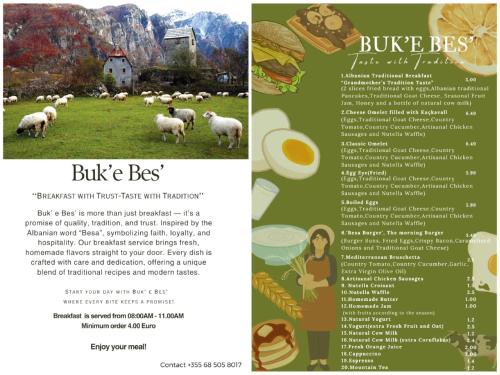 Une page d'une brochure avec des moutons dans un champ dans l'établissement Grand Bazaar BALCONY, à Tirana