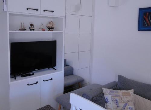 Μια τηλεόραση ή/και κέντρο ψυχαγωγίας στο Heritage Apartments Kyra & Fox in Pitve, Hvar