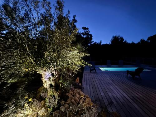 Πισίνα στο ή κοντά στο Dépendance avec piscine et spa partagés - plage 130 m