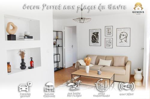Χώρος καθιστικού στο Cocon Perret aux Plages du Havre