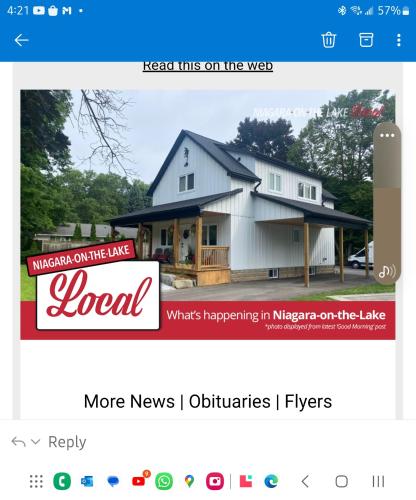 a page of a real estate website with a house at Redwood Suite in Niagara on the Lake