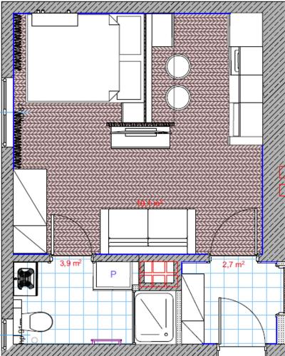 a floor plan of a building with at FLATMORE Apartament Akacjowa 17m1B in Zielona Góra